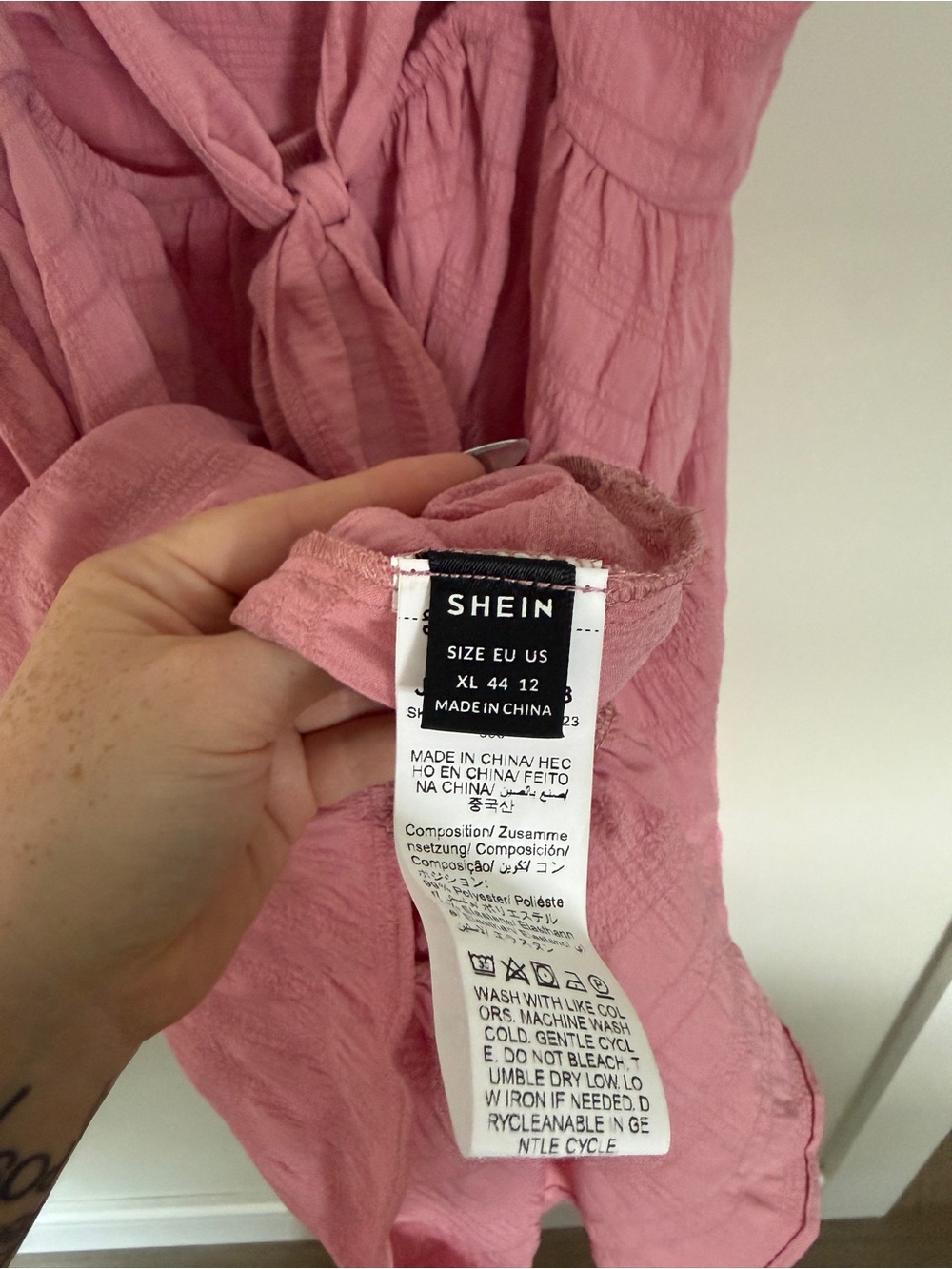 Pink Ruffle Strap Summer Dress - Picture 3 of 3